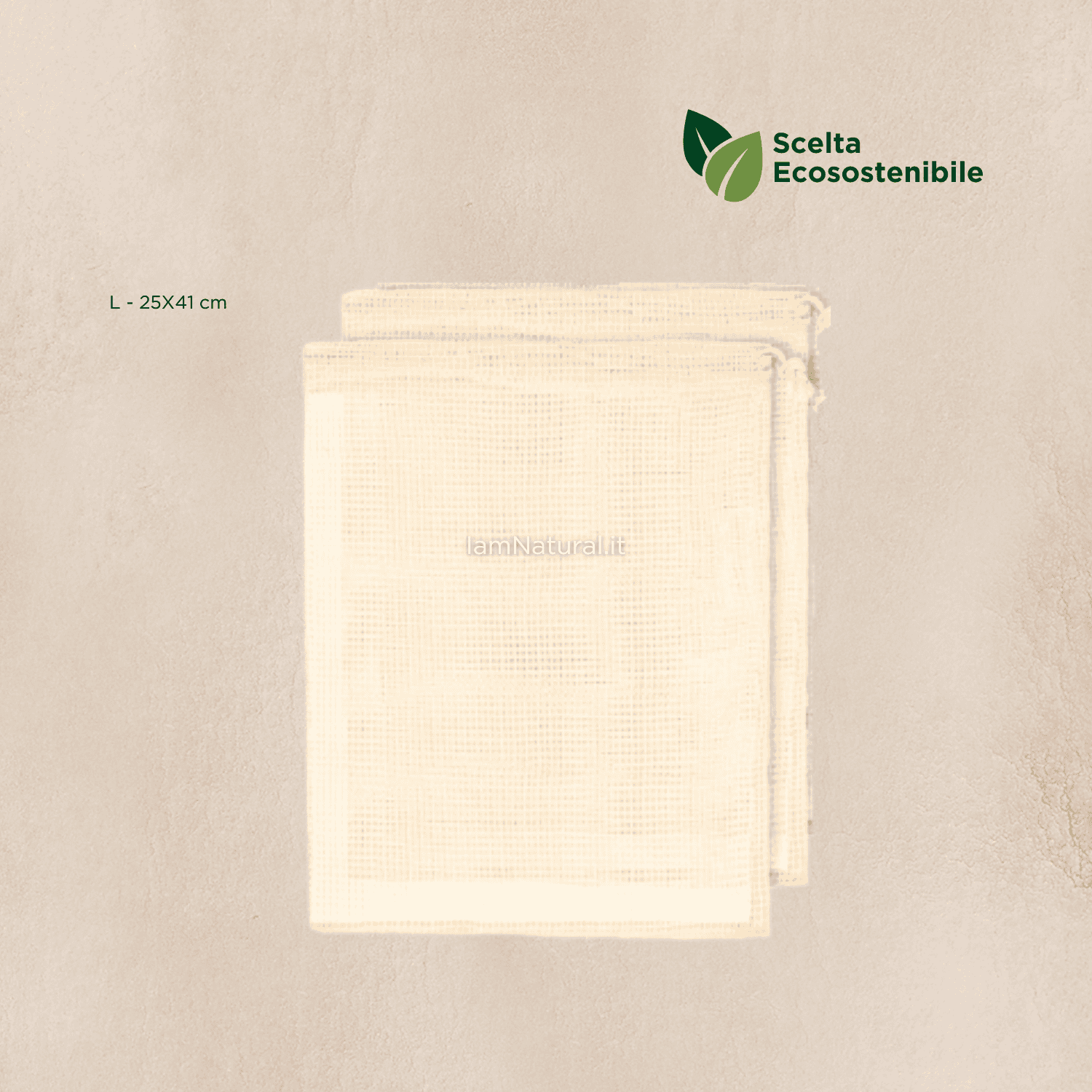 3 Sacchetti per La Spesa a Rete Riutilizzabili, in Rete Di Cotone, Con 3 Sacchetti per La Spesa a Rete Riutilizzabili, in Rete Di Cotone, Con